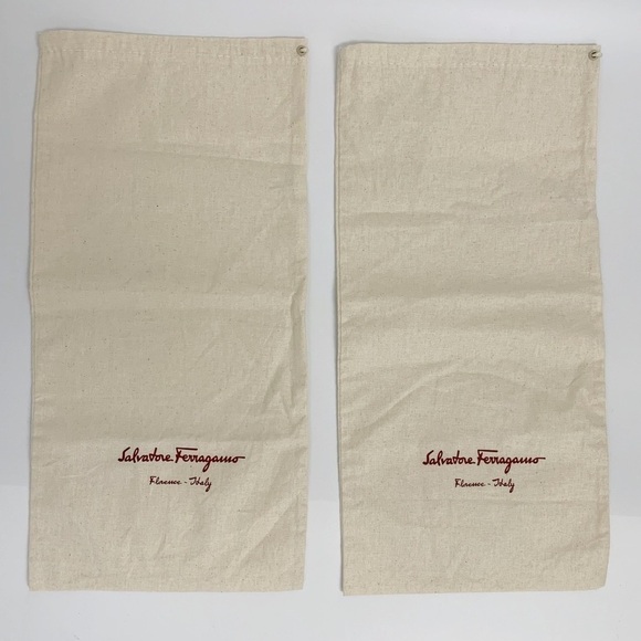 SALVATORE FERRAGAMO 2 cotton Italy made Dust Bags new - Picture 1 of 9